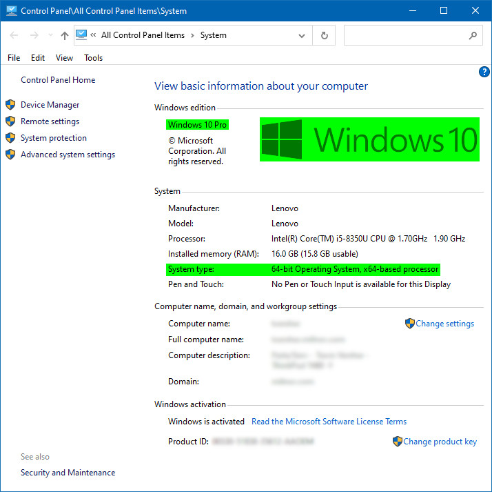 Windows System Screen
