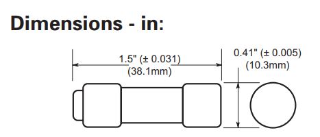 Milnor Article: Fuse part numbers by size and style