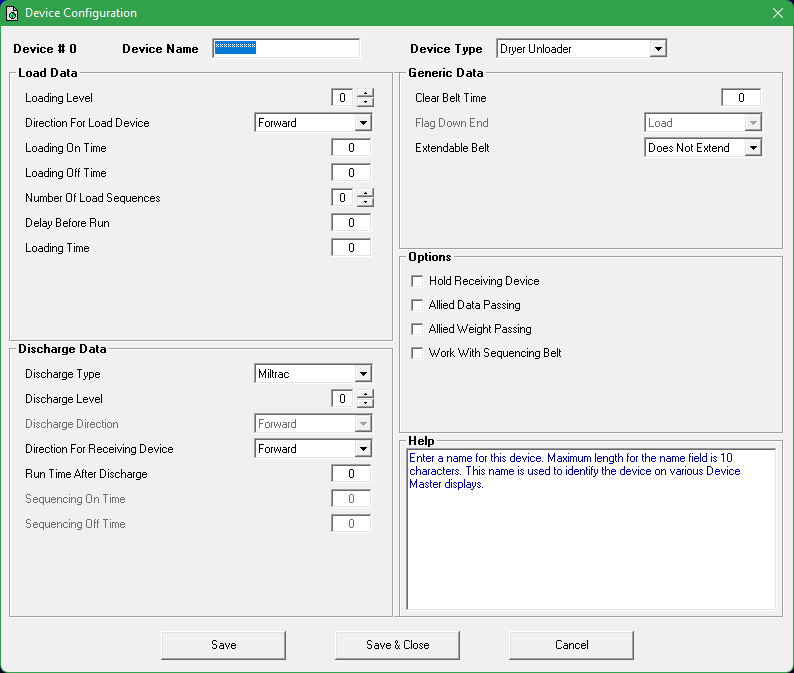 Device Master Device Configuration