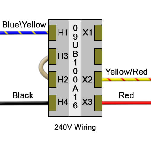 240V Wiring for 09UB100A16