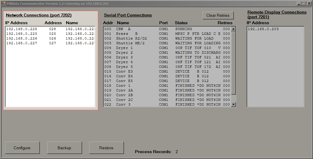 MilTouch Machines Communication Verification Picture